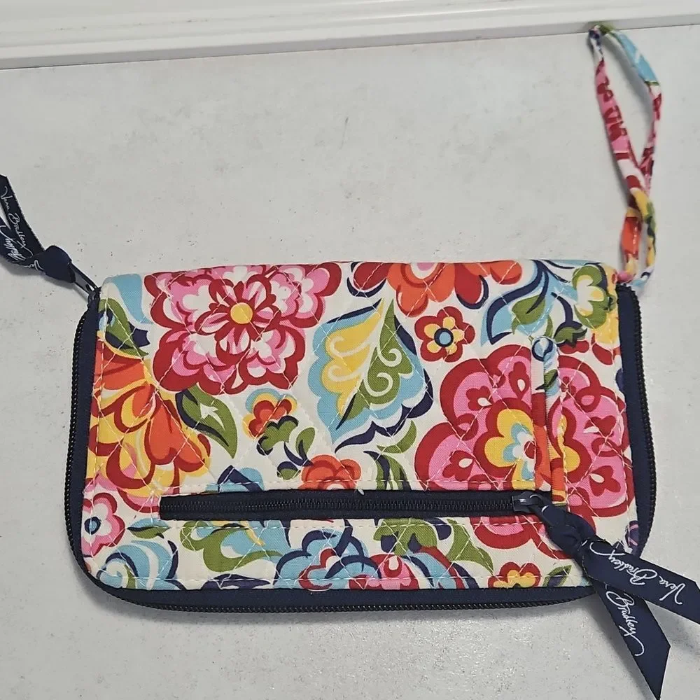Vera Bradley Hope Garden Quilted Floral Mail Bag And Wallet